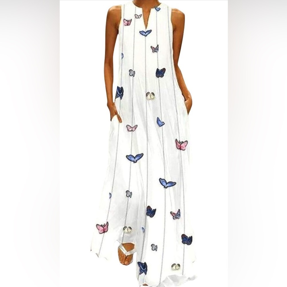 Butterfly Maxi Dresses With Pockets!
